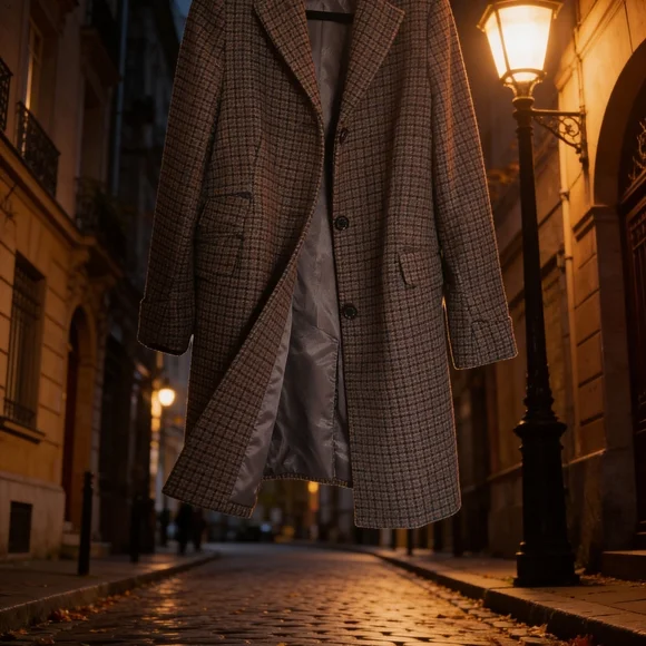 Lauren Ralph Lauren Legacy Check Wool Blend Coat Size 8 Brown Houndstooth - Picture 6 of 6